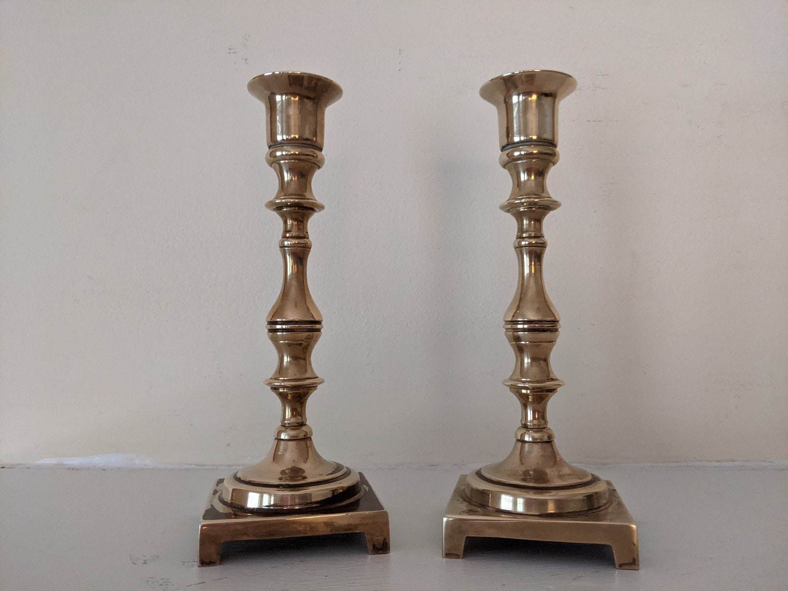 Baldwin in America Brass Candlestick Pair EB Mark Mid Etsy