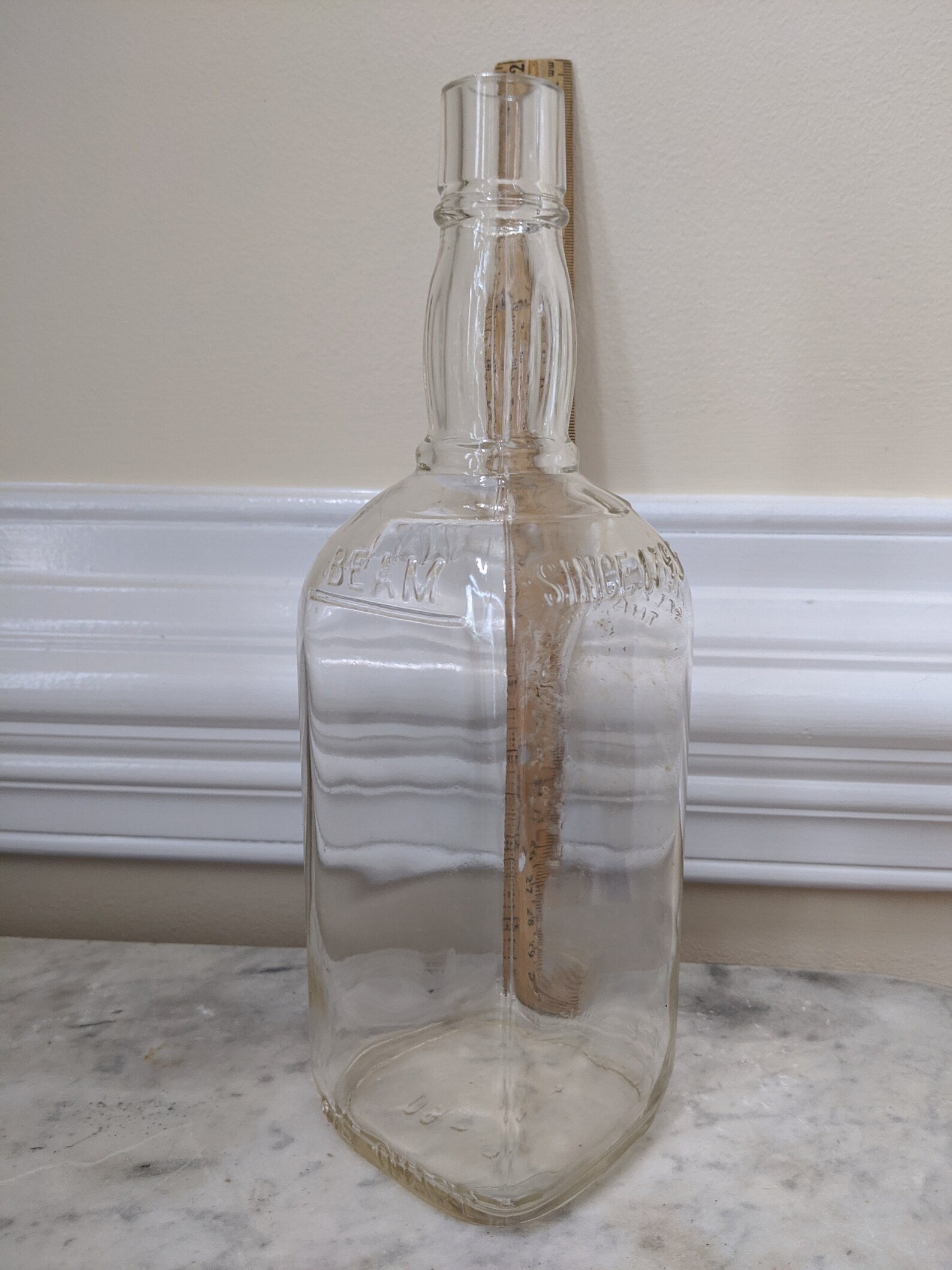 Antique Jim Beam Whiskey Bottle Clear embossed 1938 to 1943 Etsy