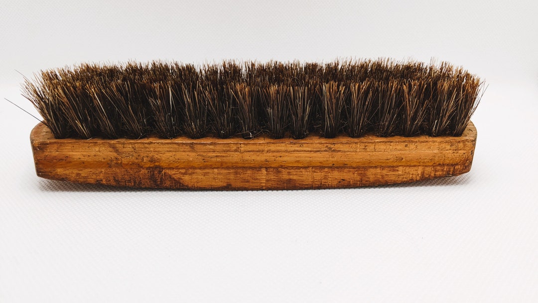 Antique Wood and Horsehair Brush Hair Clothes Shoe Shine Vintage