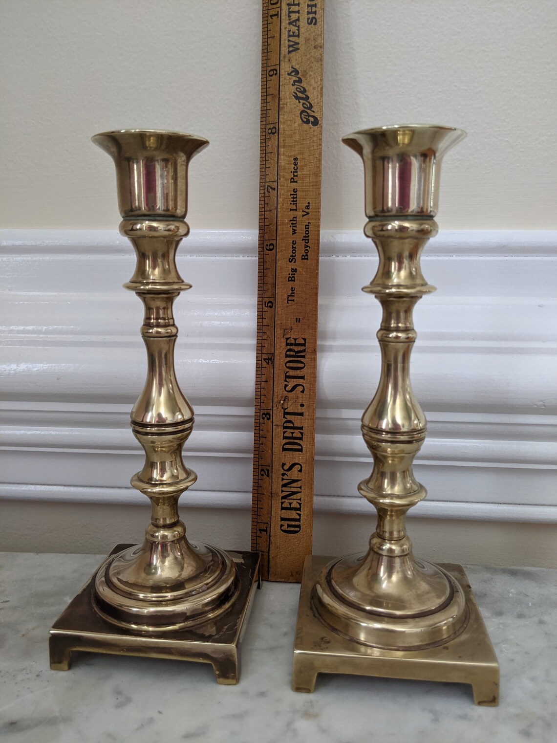 Baldwin in America Brass Candlestick Pair EB Mark Mid Etsy