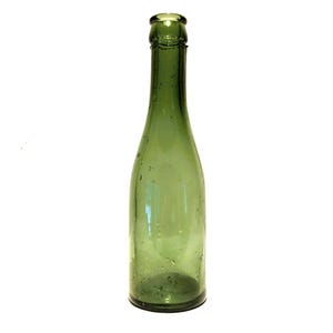 c1890s-1910s Dark Green Soda Bottle Mineral Water Crown Lip Turn Mold Marmelon
