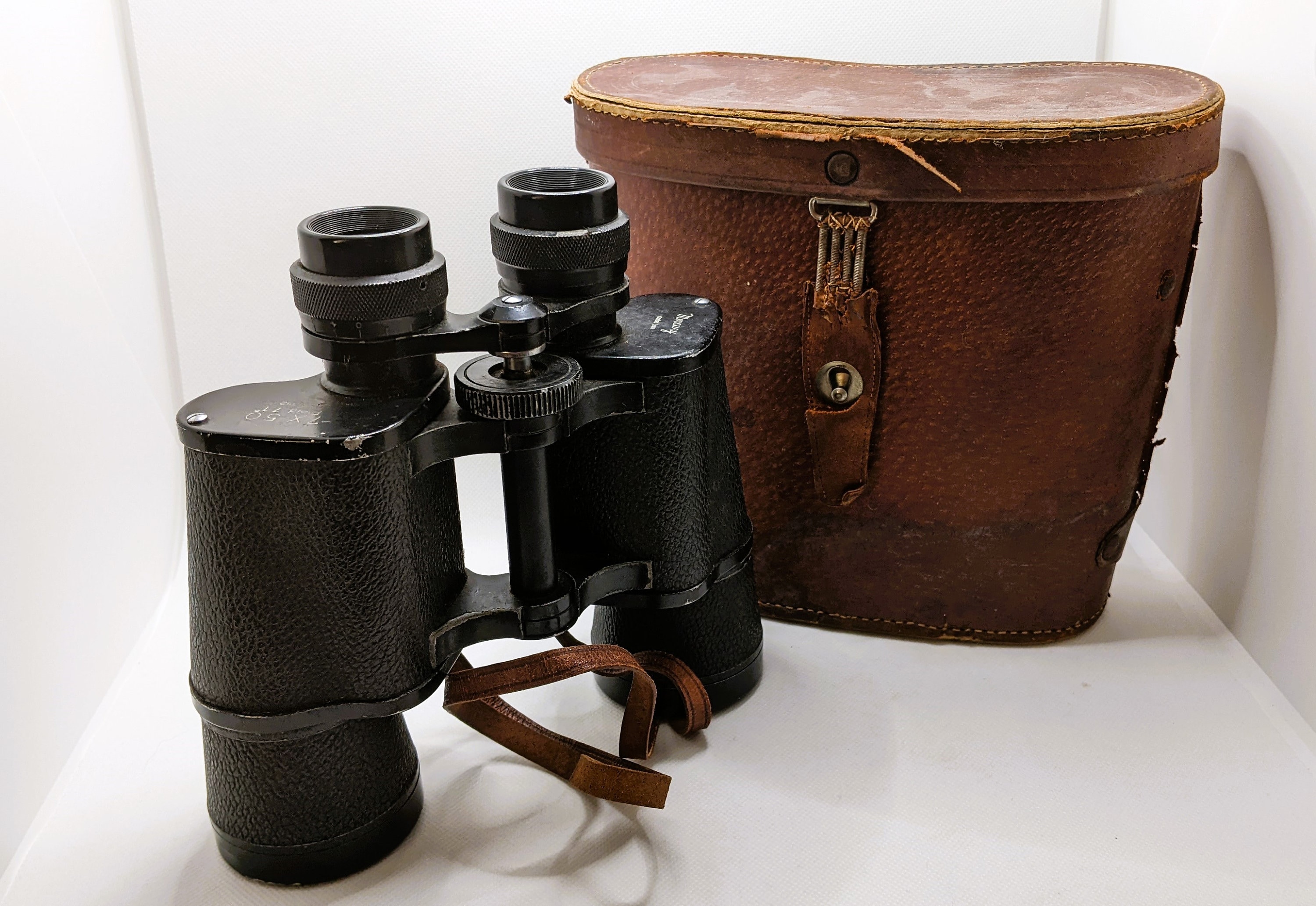 WWII Era Mercury Field Binoculars X 50 Original Leather Case