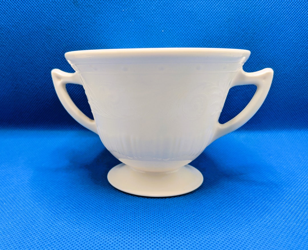 Mid Century Milk Glass Sugar Bowl Vase Footed Compote 2 Etsy