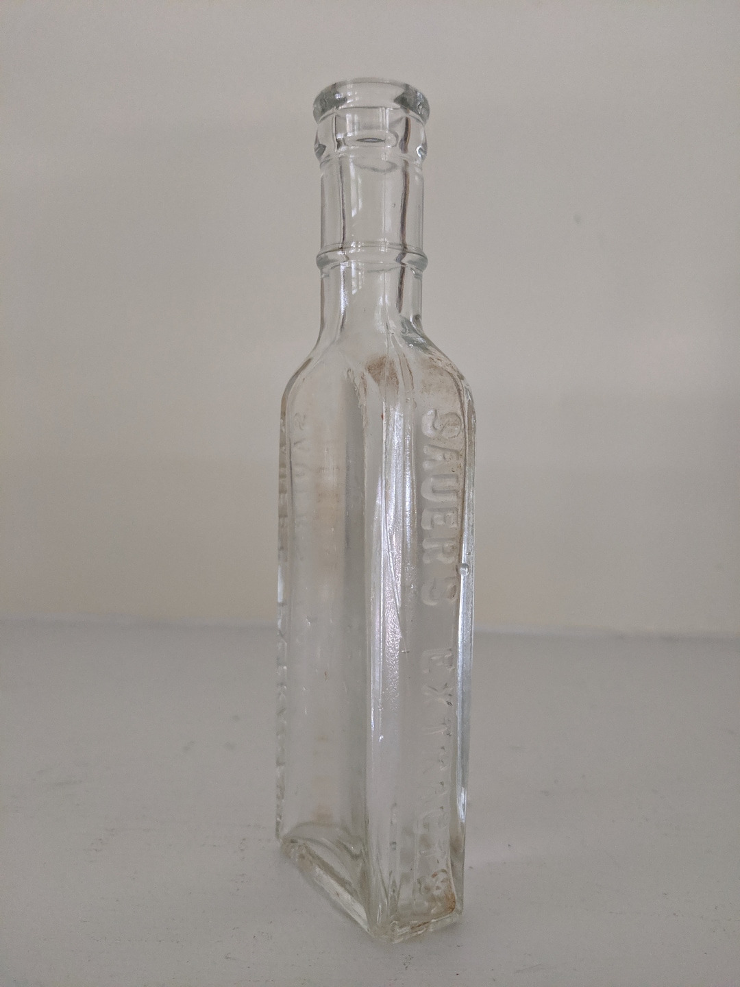 1910s1920s Sauer's Extracts Bottle Richmond VA Embossed Dug Vintage