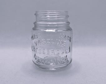 1918-1938 Chesebrough Vaseline Bottle Jar Embossed New York Vintage Depression Era Medicine