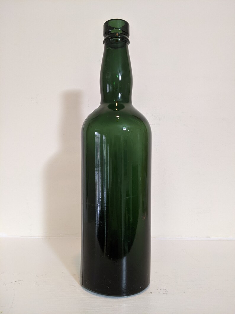 1950s UGB Dark Green Glass Wine Liquor Bottle United Glass Etsy