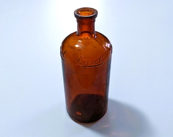 1924-40s Lysol Bottle Brown Embossed Cork Topped Vintage Large Dug Whitall Tatum