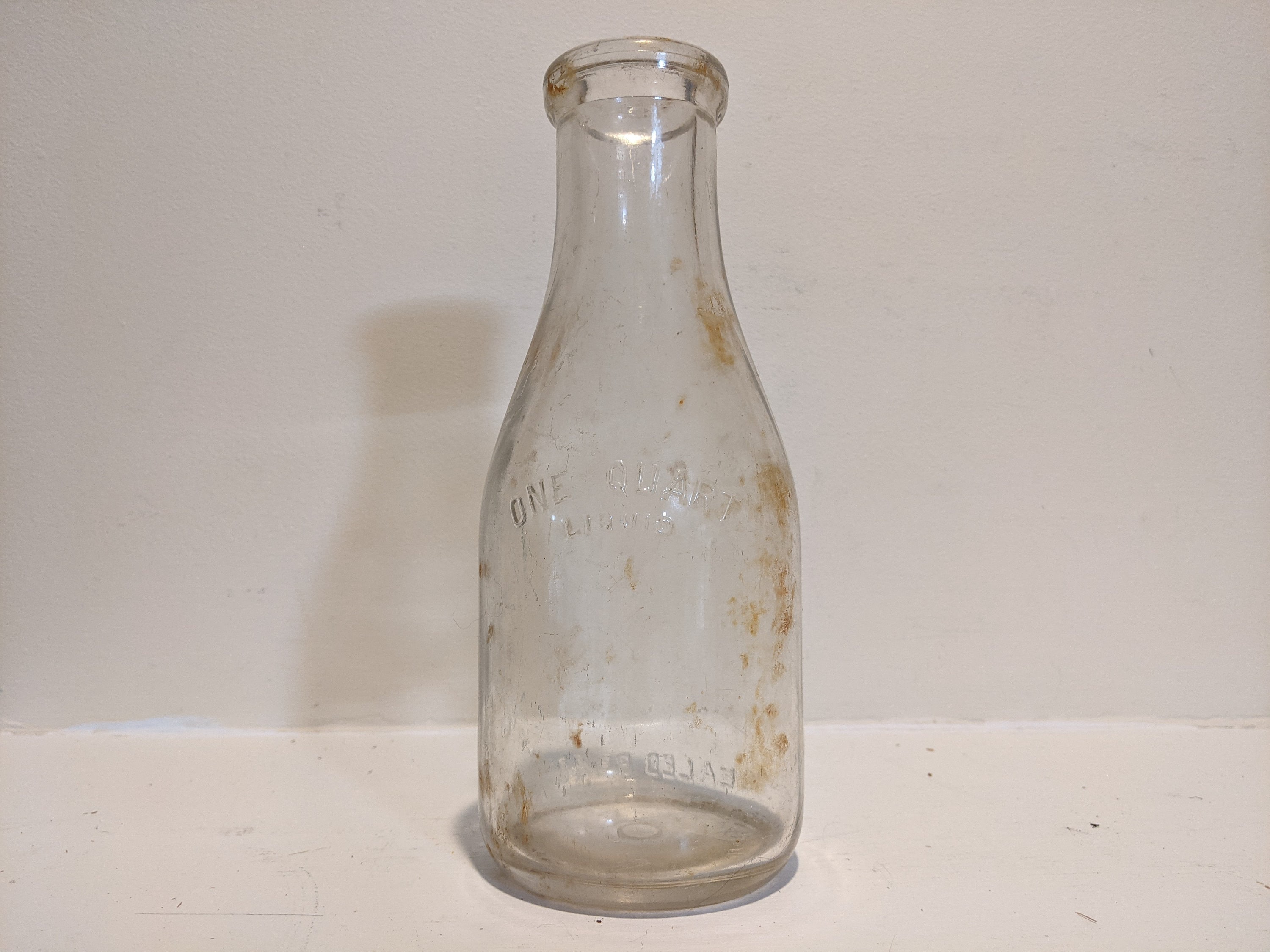 Vintage 1 Quart Glass Milk Bottle Sunshine Dairy 