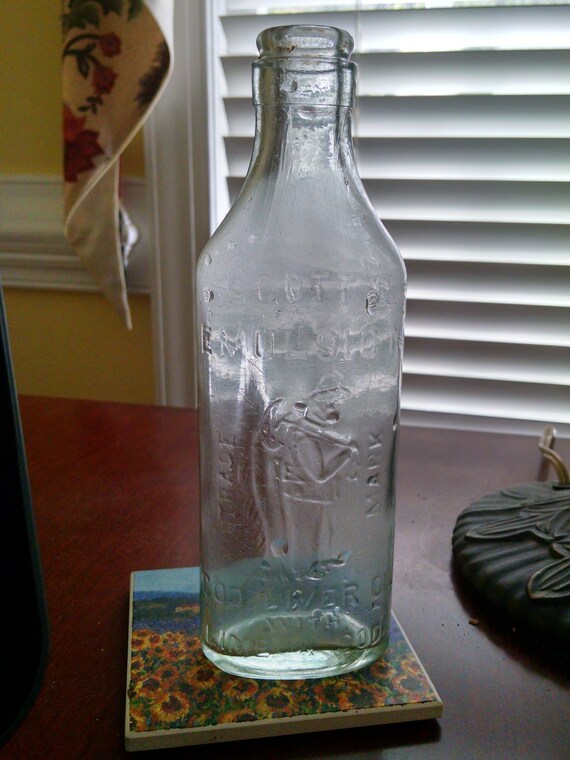 Antique Scott's Emulsion Cod Liver Oil Medicine Bottle Etsy