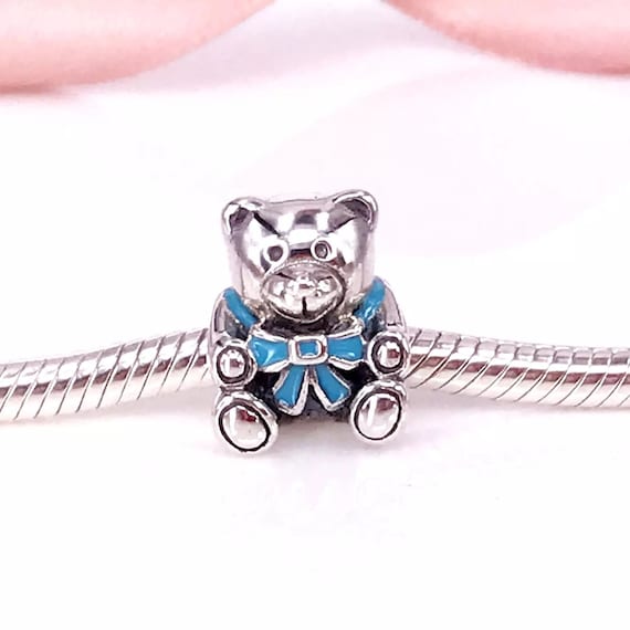 AUTHENTIC Sterling Silver SS 925 It/'s Boy Blue Teddy Bear Charm