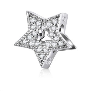 WISH UPON A STAR .925 Solid Sterling Silver EUROPEAN EURO Dangle Bead Charm 