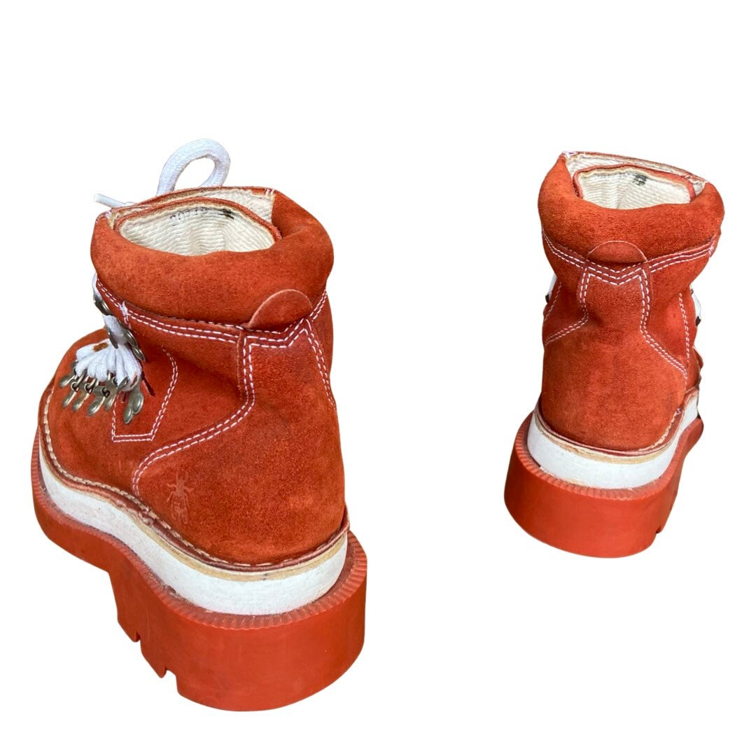 レア ジャンク品 FLY LONDON ダークレッド ワークブーツ