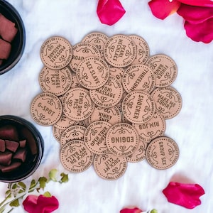 Naughty Bedroom Tokens - Extremely Dirty Naughty Coupons - Bedroom Poker Chips - Sexy Chips - Sex Tokens - Set of 45 Tokens