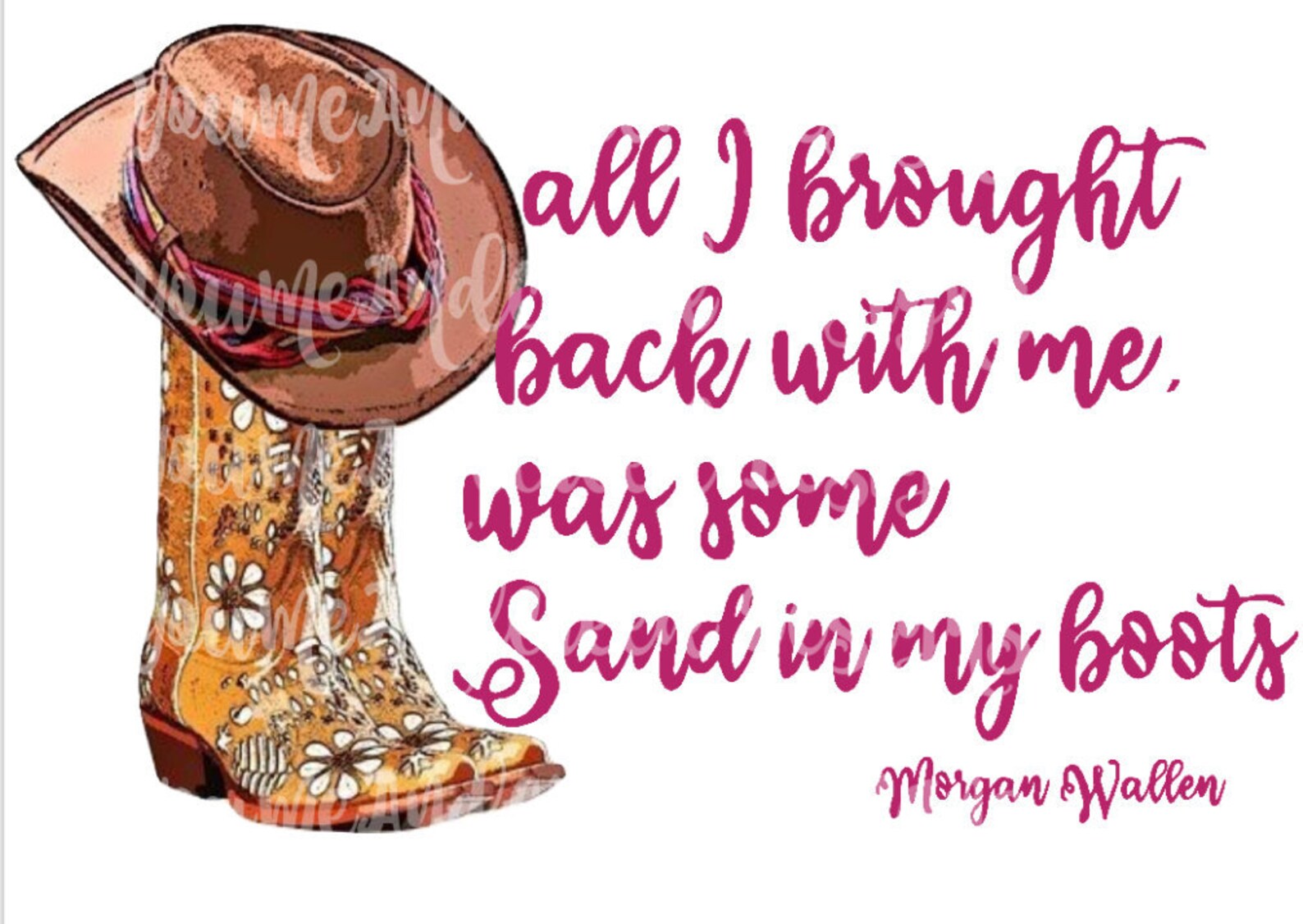 Wallen Sand in my Boots Lyric Digital Descargar archivo Etsy