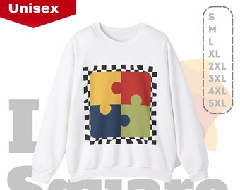 Puzzle Men's and Women's Winter Sweatshirt Tops, Unisex, Crewneck Sweatshirt