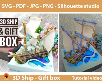 Download 3d Svg Pirate Ship Etsy