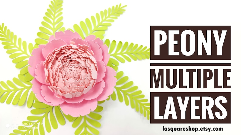 Giant Peony Paper Flowers template SVG