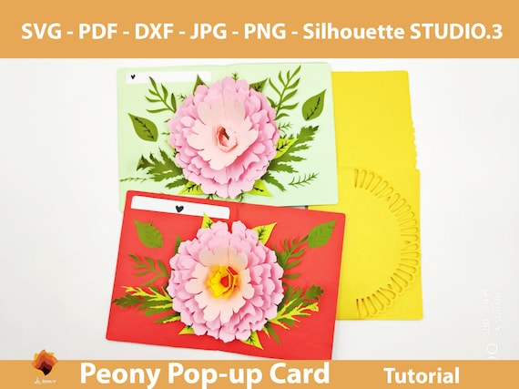 3d Pop Up Greeting Card Diy Flower Pop Up Card Printable Etsy