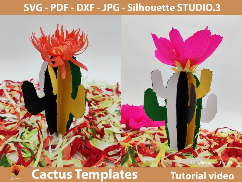 Download DIY Paper Cactus template crepe flower SVG Pdf DXF Jpg Png ...