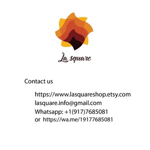 K&ouml;nnte beinhalten: Kontaktinformationen f&uuml;r La square, einen Etsy-Shop. Die Kontaktinformationen umfassen eine Website-Adresse, eine E-Mail-Adresse und zwei Telefonnummern.