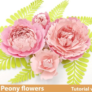 Giant Peony Paper Flowers Template SVG -diy Paper Flowers Template ...