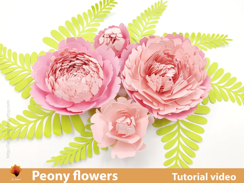 Giant Peony Paper Flowers template SVG