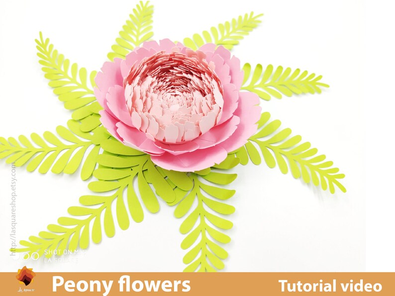 Giant Peony Paper Flowers template SVG