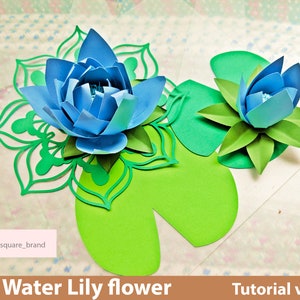 Water Lily Paper Flowers Template SVG- DIY Paper Flower Backdrop ...