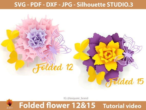 02 Paper Roses Paper Flower Svg Giant Paper Roses Large Etsy