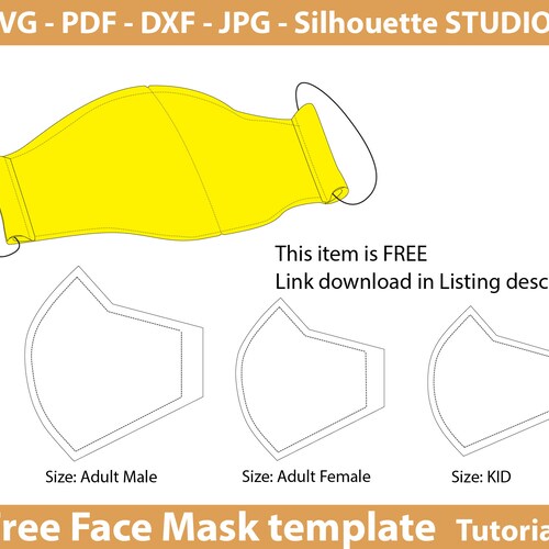 mask template download Free Face Mask templates SVG face mask face mask printable  Etsy