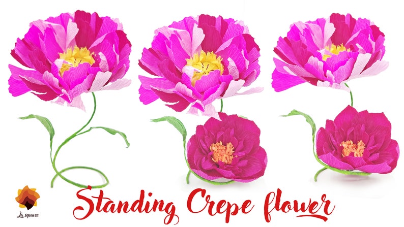 20 Crepe paper flower templates, crepe flower SVG, crepe daisy, crepe peony, crepe flower cut files PDF DXF Jpg Png for cricut silhouette