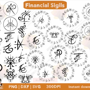 Financial Sigils: Law of Attraction Magic (SVG, DXF, PNG)