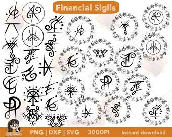 Sigil spell magic Financial support, get money, new job, grow business and good sales, Law of Attraction, digital SVG DXF PNG cut file