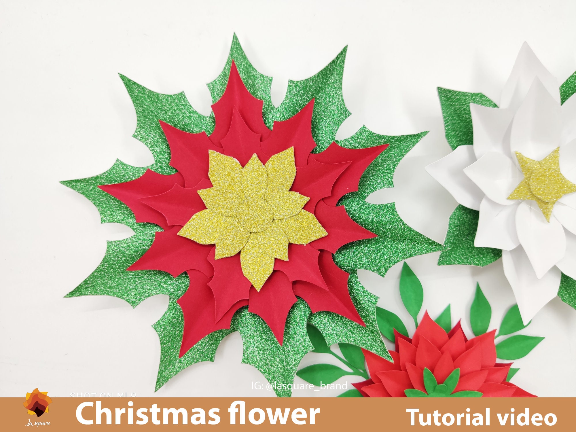 Christmas Paper Flowers Template Paper Poinsettia Flowers - Etsy Canada
