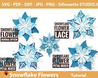 Snowflake Paper Flower Templates: Christmas SVG Decor (Digital Files)