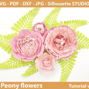 Giant Peony Paper Flowers template SVG