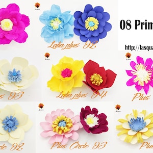 08 Giant Paper Flowers template SVG-  Diy paper flowers template- Printable Templates