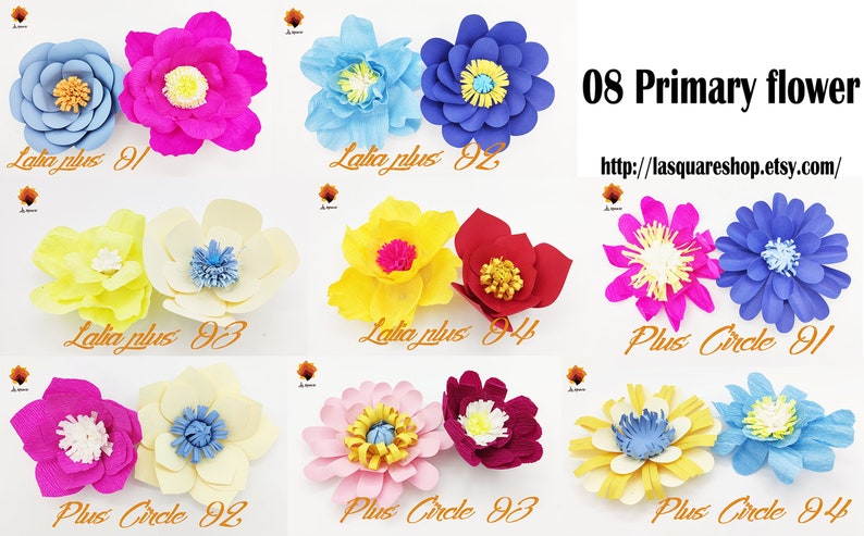 08 Giant Paper Flowers template SVG-  Diy paper flowers template- Printable Templates