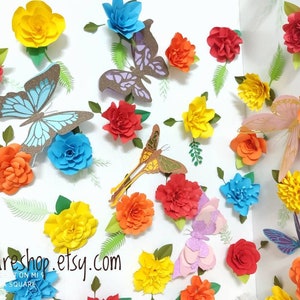 40 Rose Paper flower templates, Paper Roses svg, Paper Flower SVG, Giant Paper Roses, Rose Paper Flowers bouquet, Flower Templates SVG