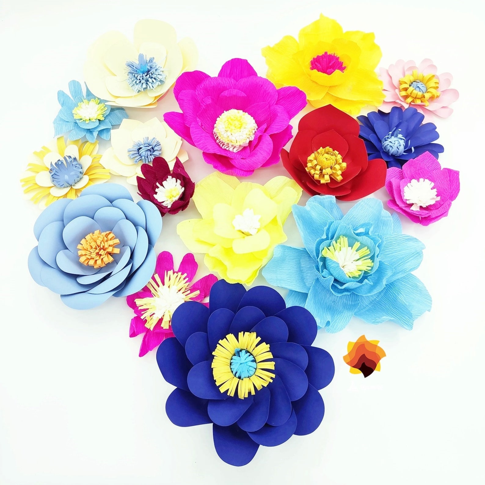 08 Giant Paper Flowers Template SVG Diy Paper Flowers Etsy