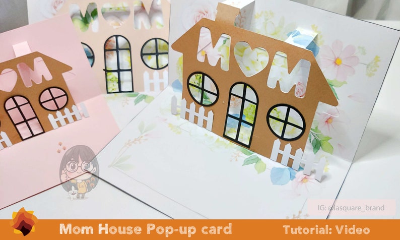 3D Pop-up Mom Flower House Greeting Card Diy Card for Mom | Etsy