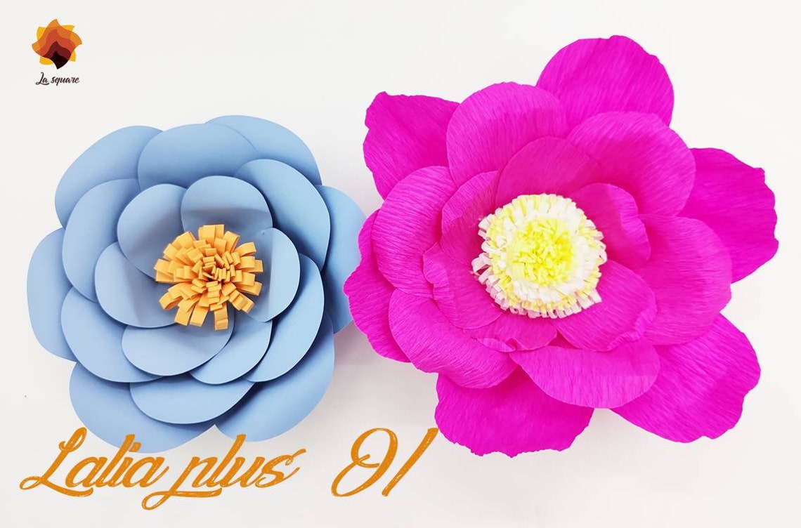 08 Giant Paper Flowers Template SVG Diy Paper Flowers Etsy