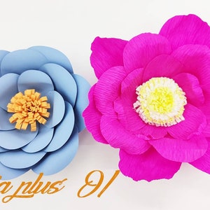 08 Giant Paper Flowers template SVG-  Diy paper flowers template- Printable Templates