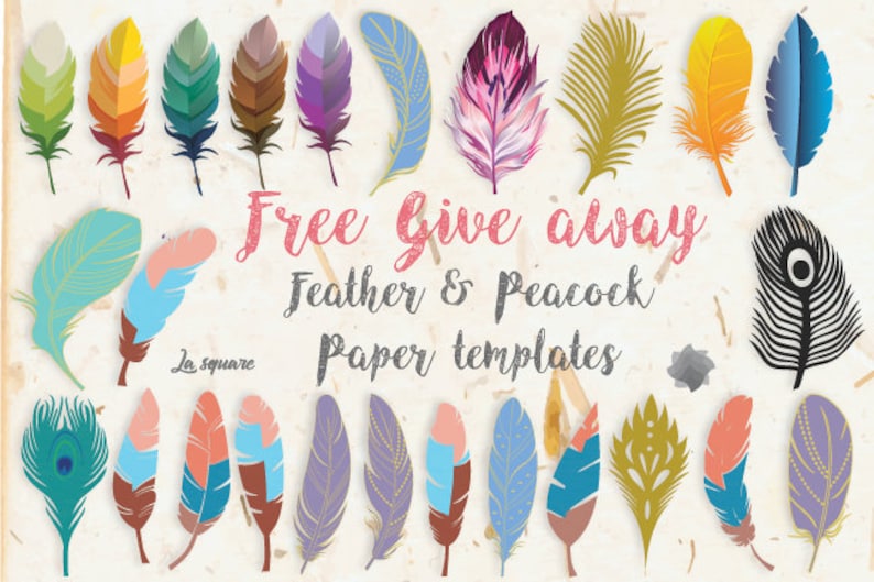 May include: A set of 25 printable paper templates featuring colorful feathers and peacock designs. The templates are perfect for crafting, scrapbooking, and other creative projects.