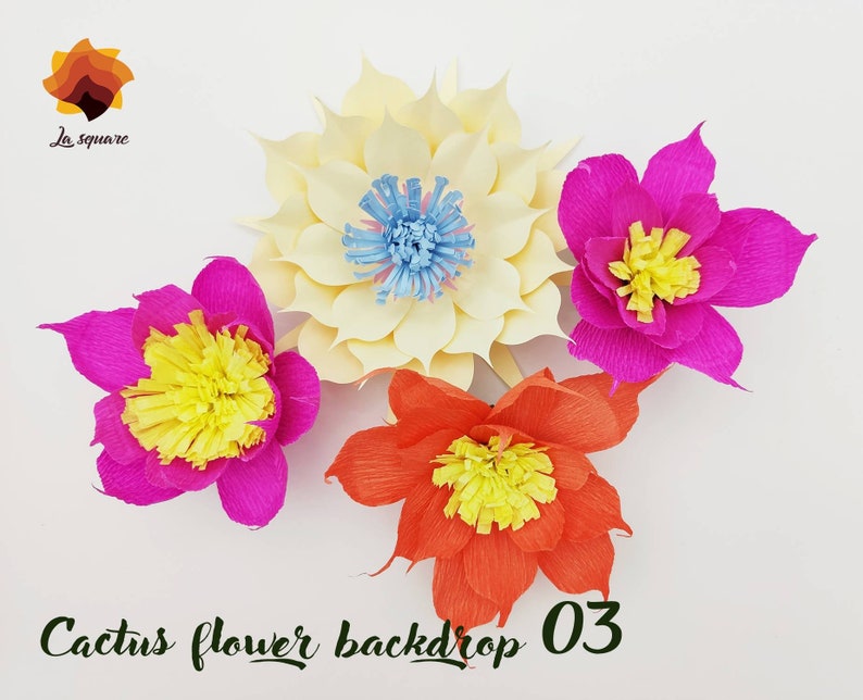 05 Cactus Flowers Giant Paper Flowers SVG Paper Flower Etsy UK