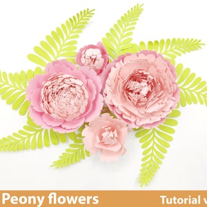 Giant Peony Paper Flowers Template SVG -diy Paper Flowers Template ...