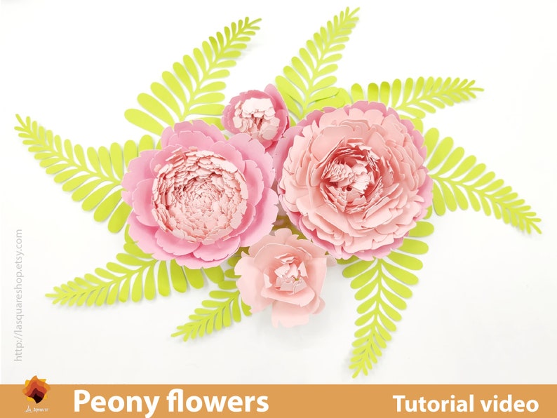 Giant Peony Paper Flowers template SVG