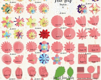 290+ designs, Giant Paper Flowers svg, paper flower template SVG, Flowers Printable pdf, 3d flower svg, flower backdrop template svg