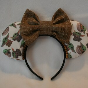 Mouse ears with rustic bow