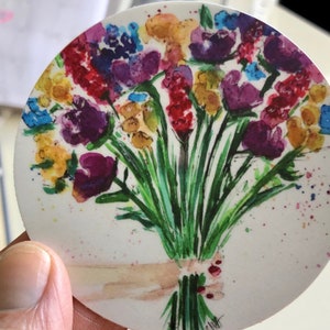 Floral Bouquet 3 inch ROUND stickers